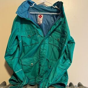 Foursquare Outerwear Men's Snowboard Ski Jacket Teal Green Size M Hooded Pockets